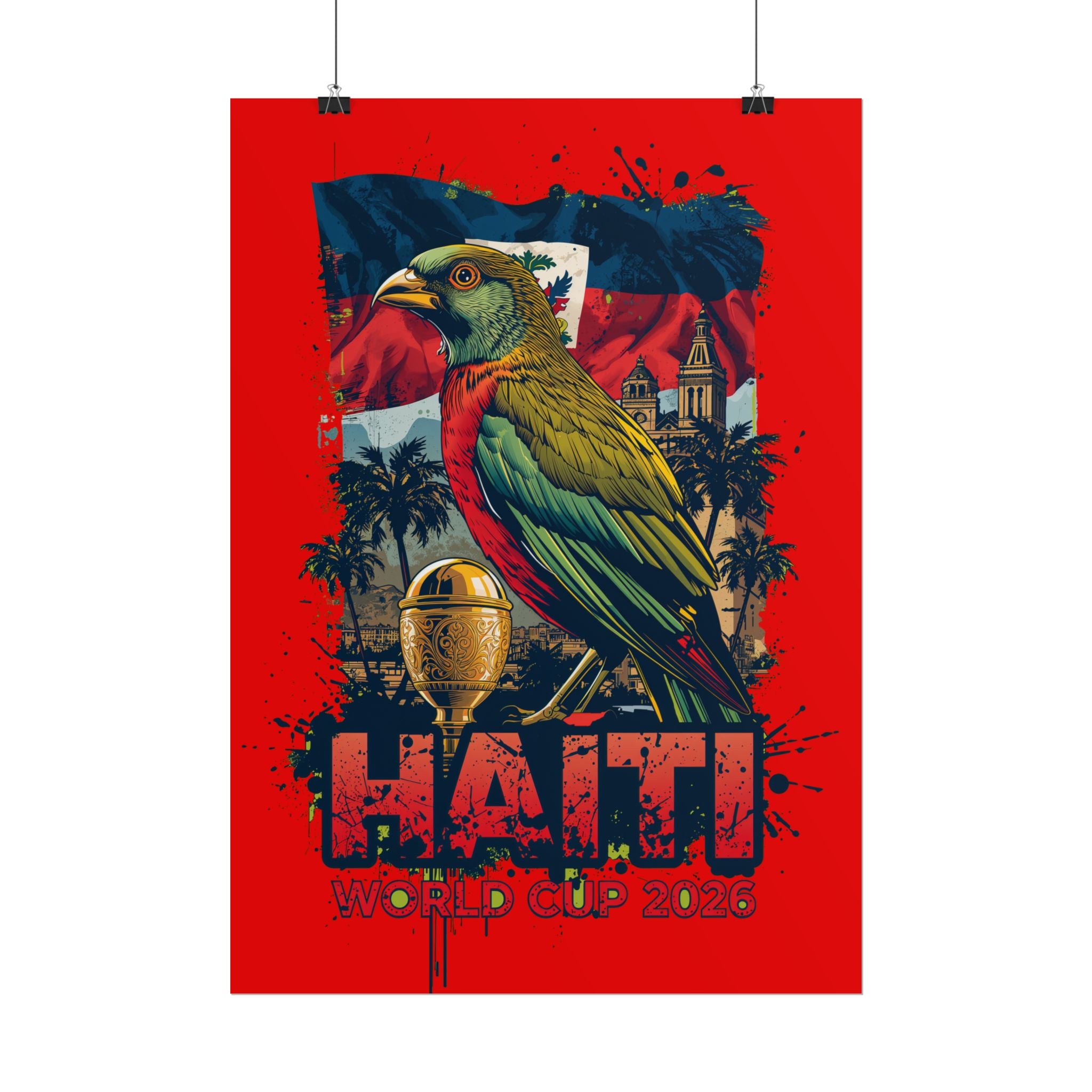 Haiti Soccer Poster 2026 World Cup Les Grenadiers Wall Art Football Print