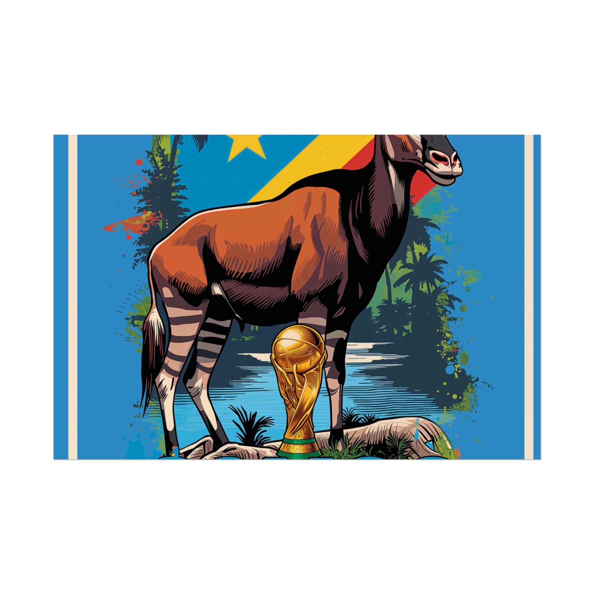 DR Congo Soccer Poster 2026 World Cup Leopards Wall Art Football Team Print