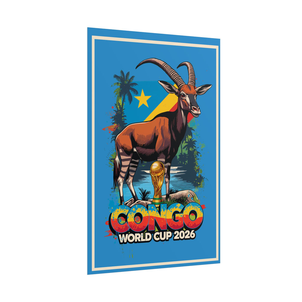 DR Congo Soccer Poster 2026 World Cup Leopards Wall Art Football Team Print