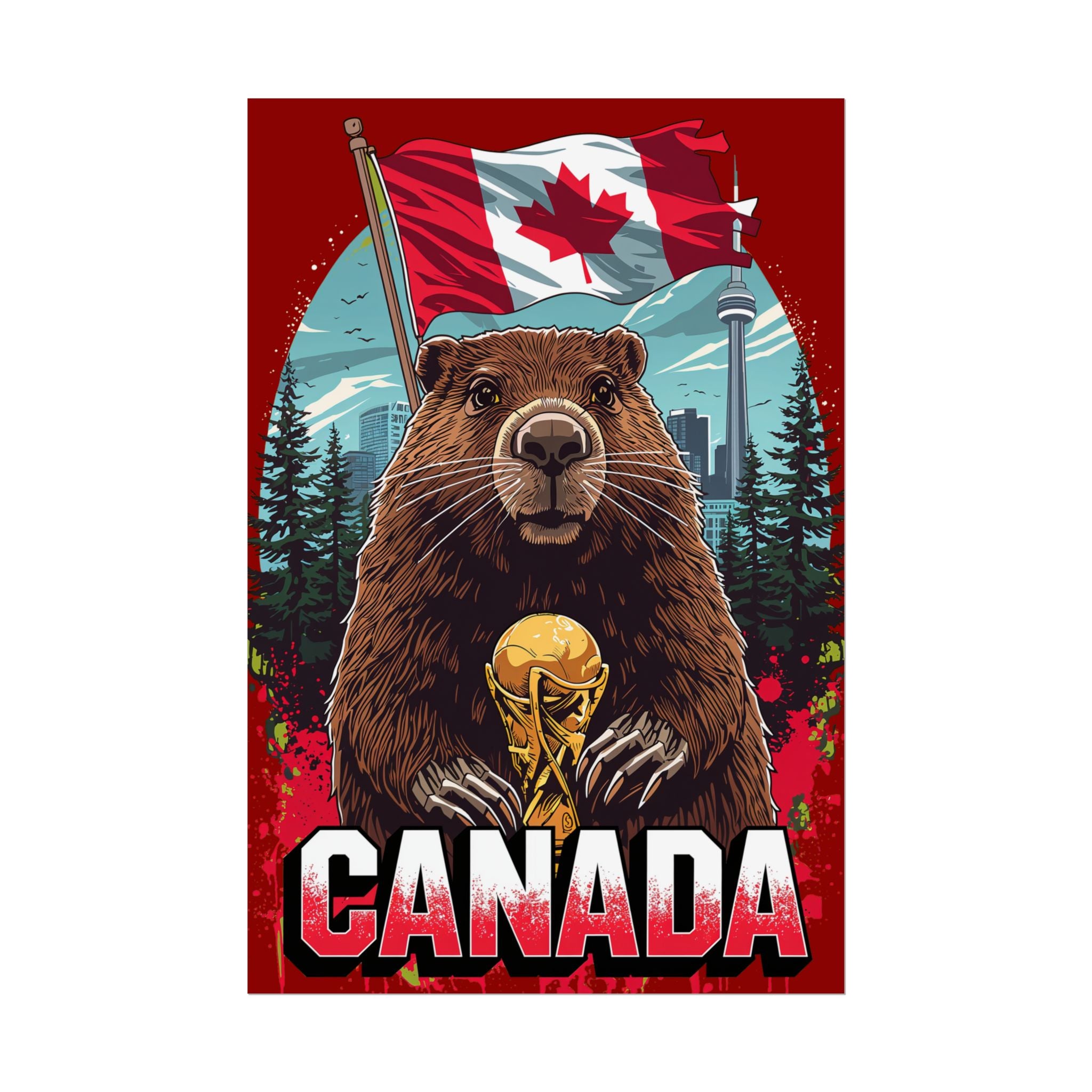 Canada Soccer Poster 2026 World Cup Wall Art Canadian Football Team Print