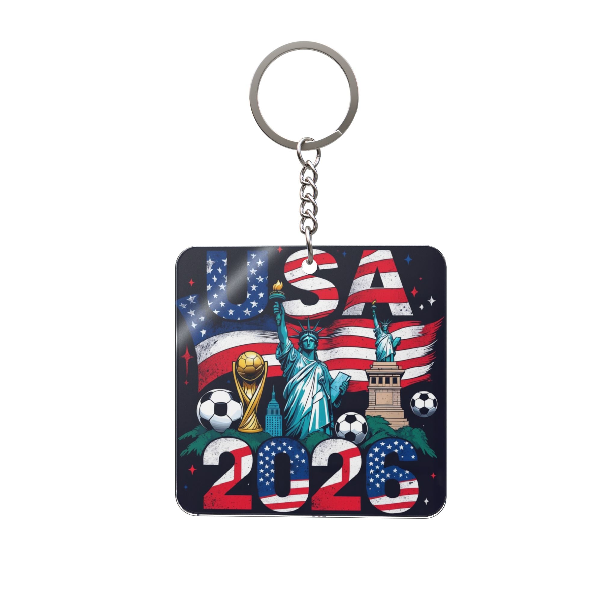 World Cup 2026 United States Keychain Football Fan Gift Soccer Key Ring