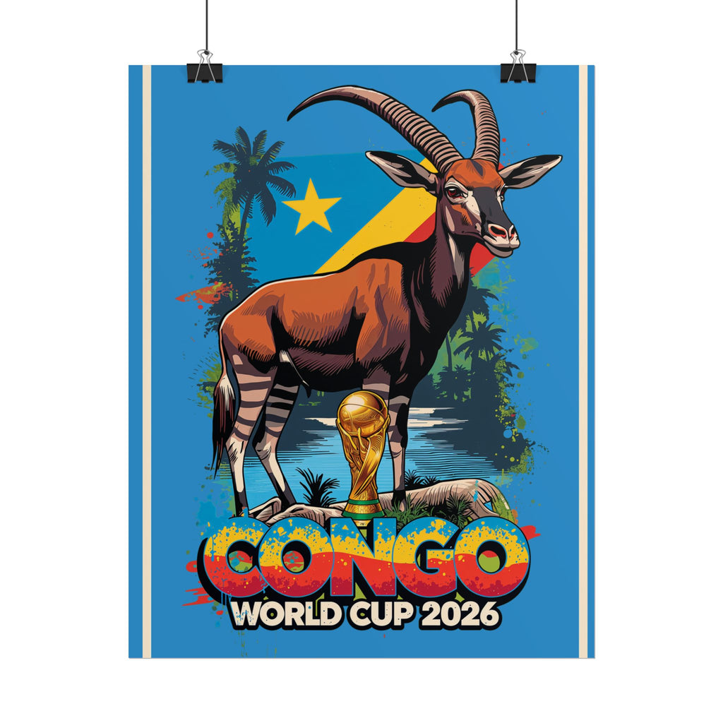 DR Congo Soccer Poster 2026 World Cup Leopards Wall Art Football Team Print