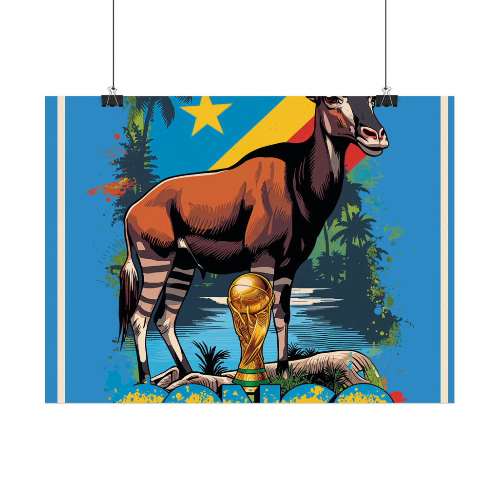 DR Congo Soccer Poster 2026 World Cup Leopards Wall Art Football Team Print