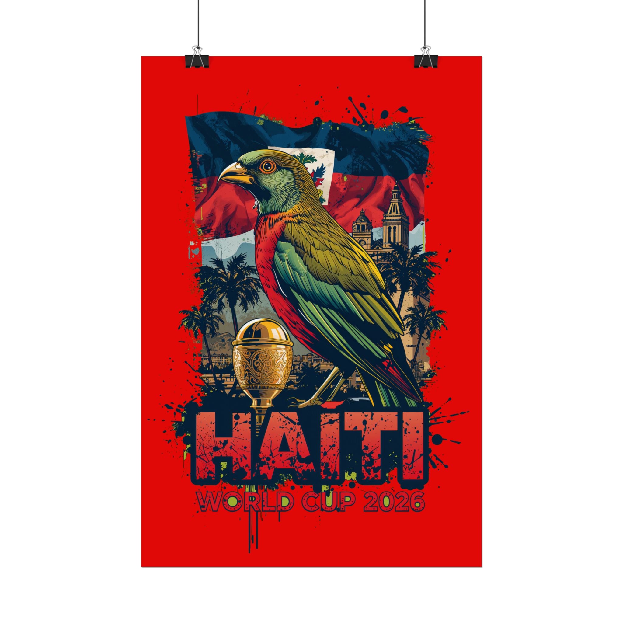 Haiti Soccer Poster 2026 World Cup Les Grenadiers Wall Art Football Print