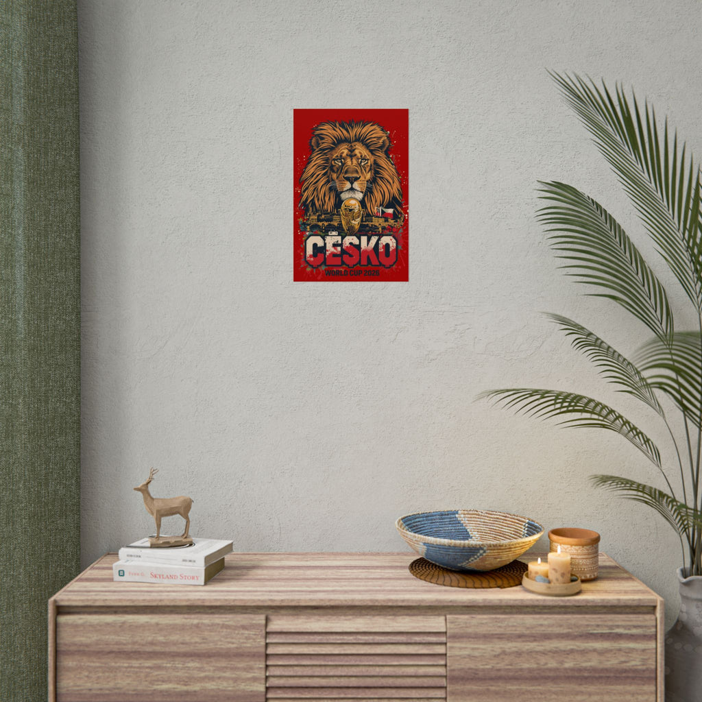 Rolled Poster — Česko World Cup 2026 Lion Graphic
