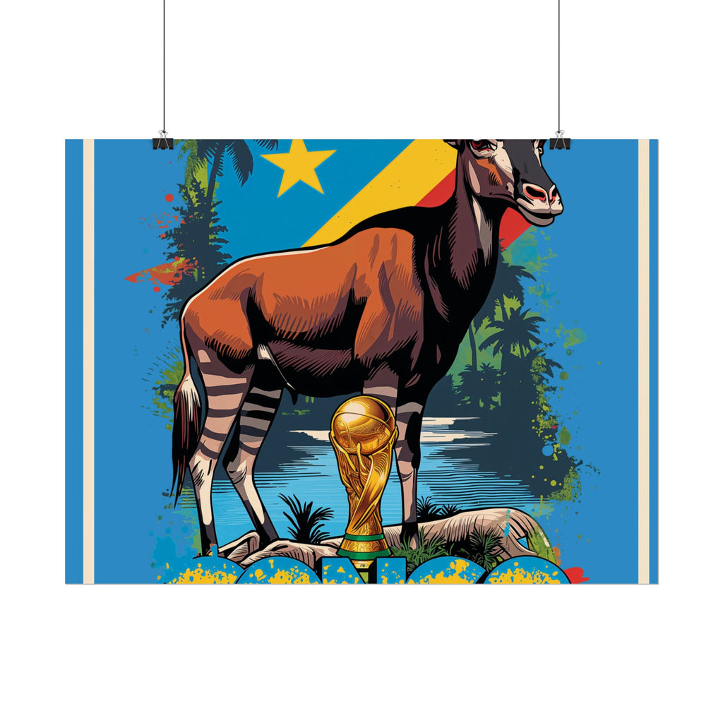 DR Congo Soccer Poster 2026 World Cup Leopards Wall Art Football Team Print