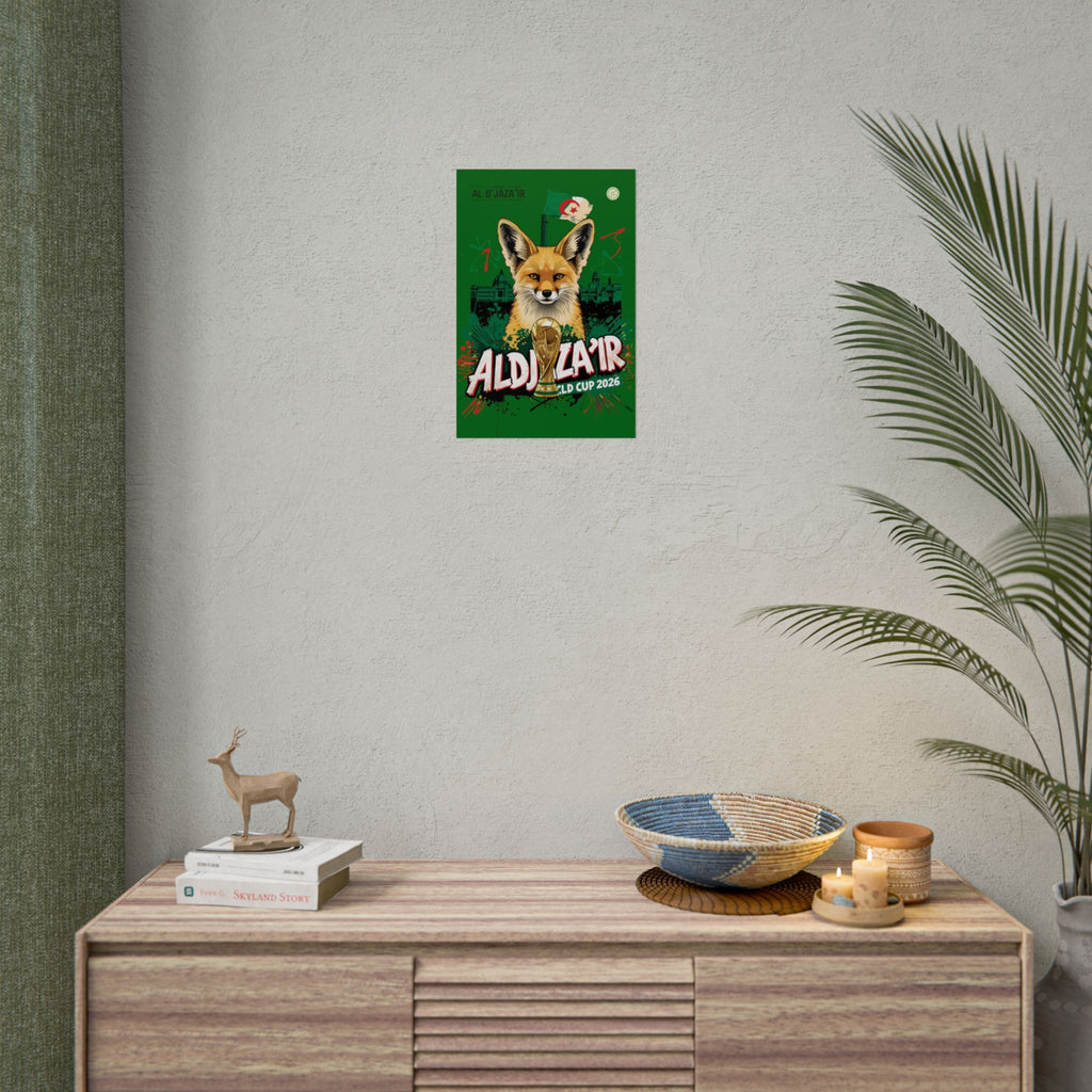 Al Djaza’Ir World Cup 2026 Fox Poster — Algeria Soccer Fan Art