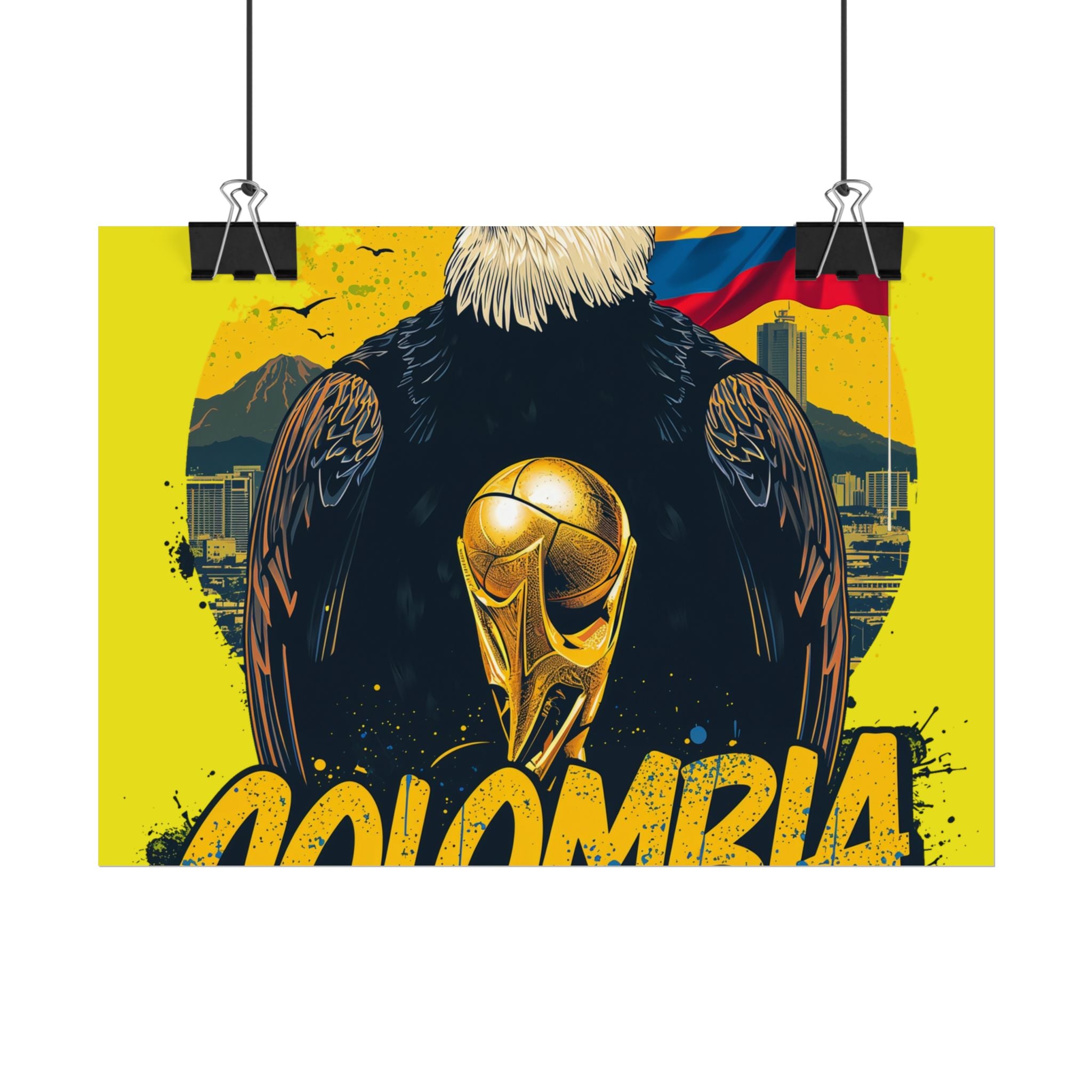 Colombia Soccer Poster 2026 World Cup Los Cafeteros Wall Art Football Print
