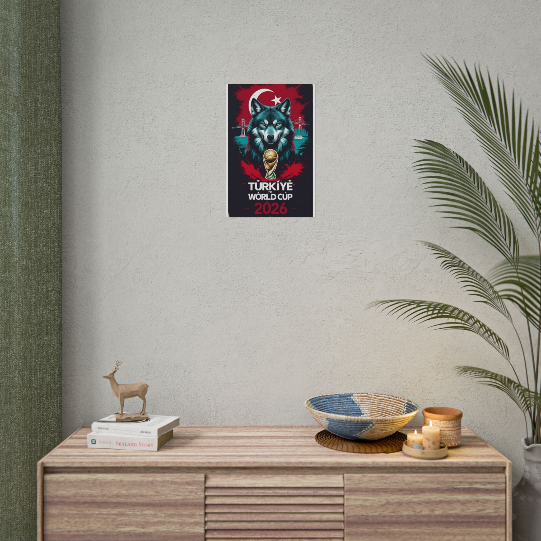 Turkey 2026 World Cup Wolf Poster - Rolled Sports Art Print