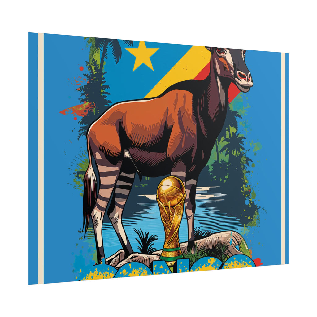 DR Congo Soccer Poster 2026 World Cup Leopards Wall Art Football Team Print
