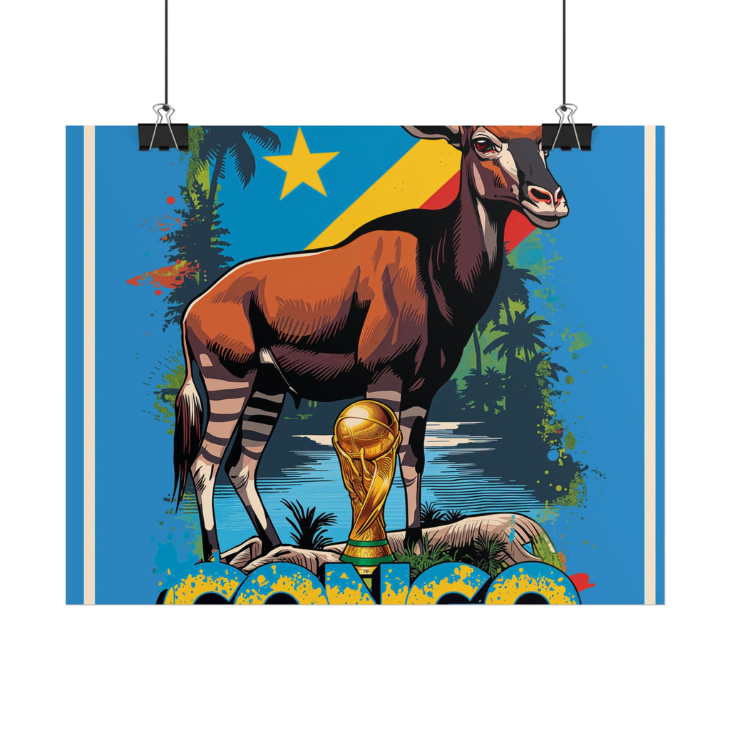 DR Congo Soccer Poster 2026 World Cup Leopards Wall Art Football Team Print