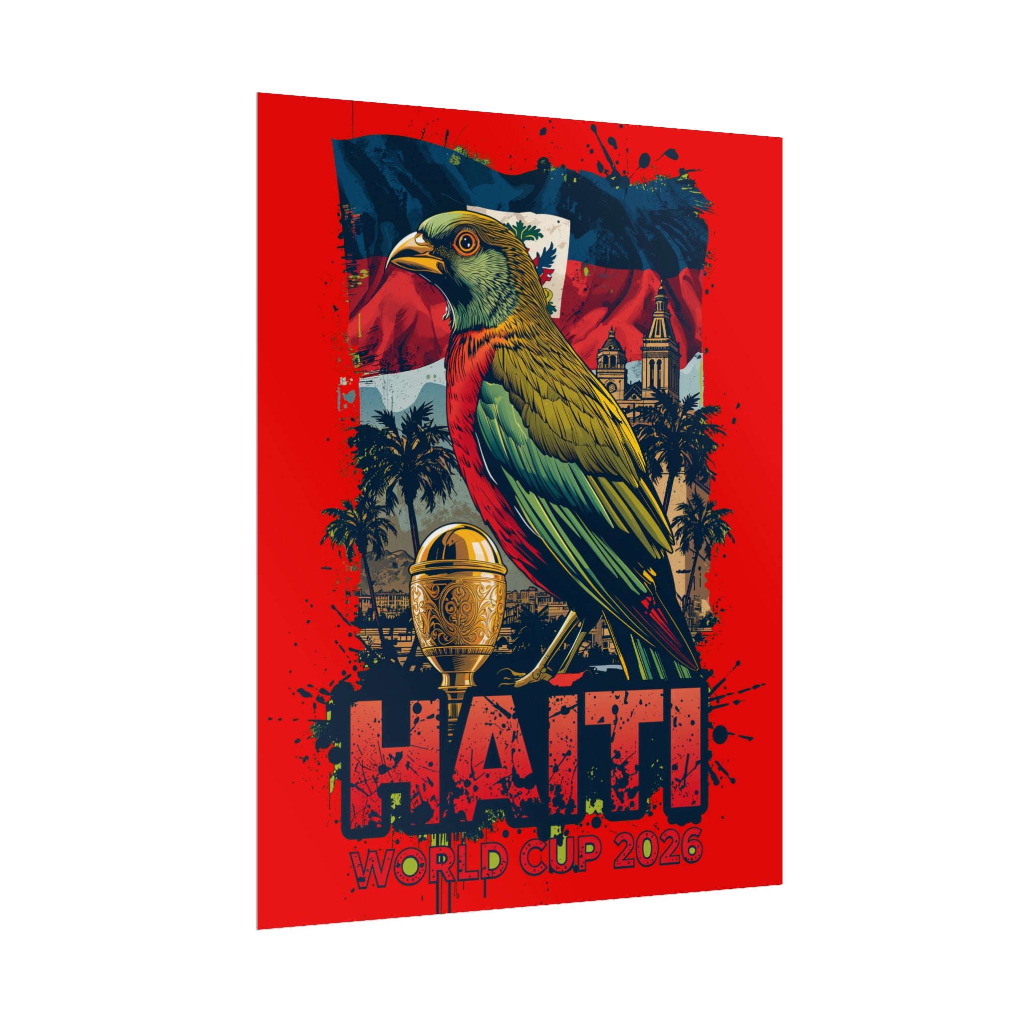 Haiti Soccer Poster 2026 World Cup Les Grenadiers Wall Art Football Print