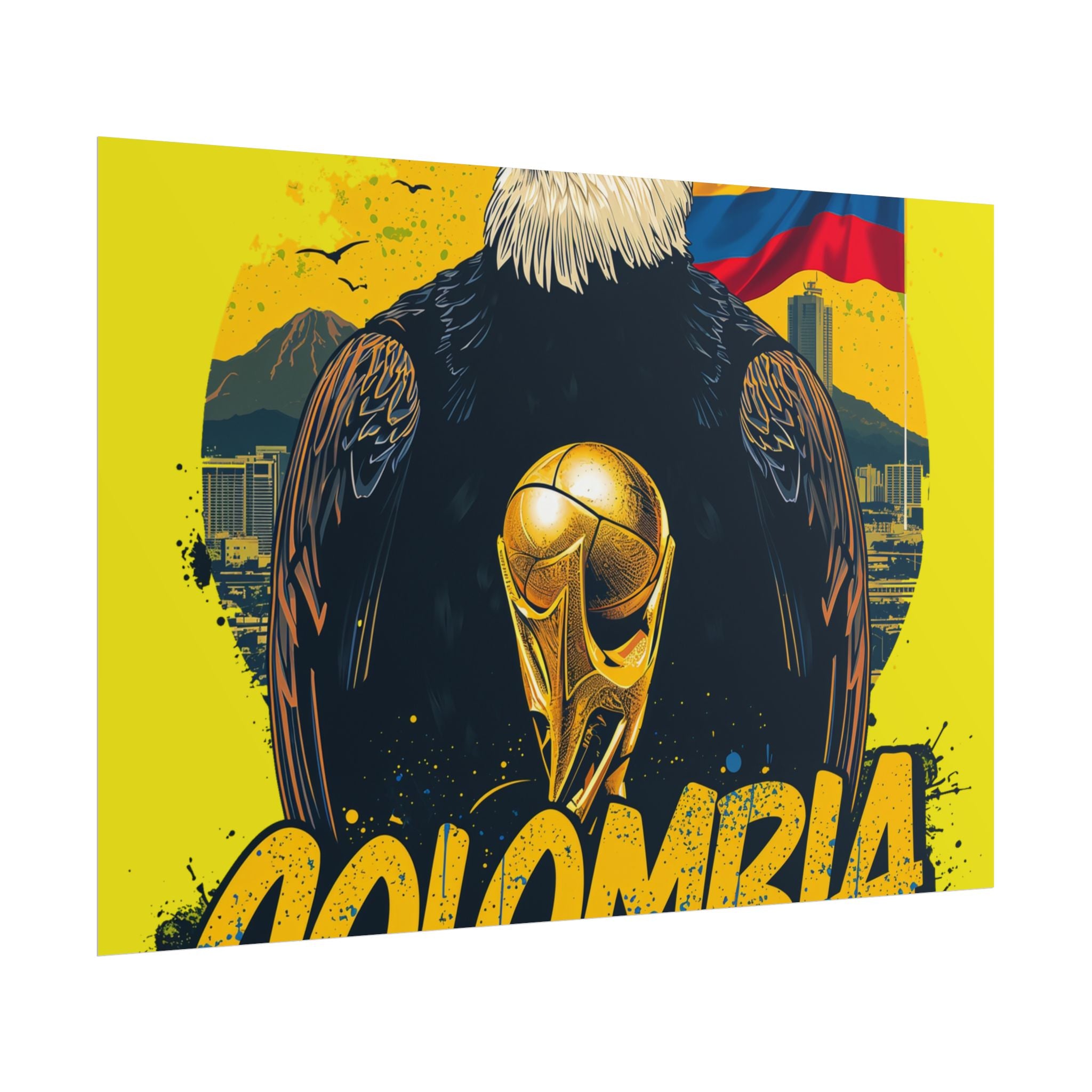 Colombia Soccer Poster 2026 World Cup Los Cafeteros Wall Art Football Print