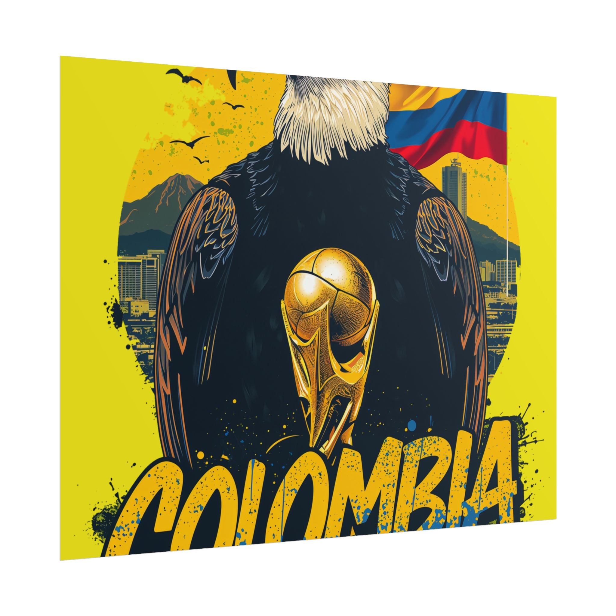 Colombia Soccer Poster 2026 World Cup Los Cafeteros Wall Art Football Print