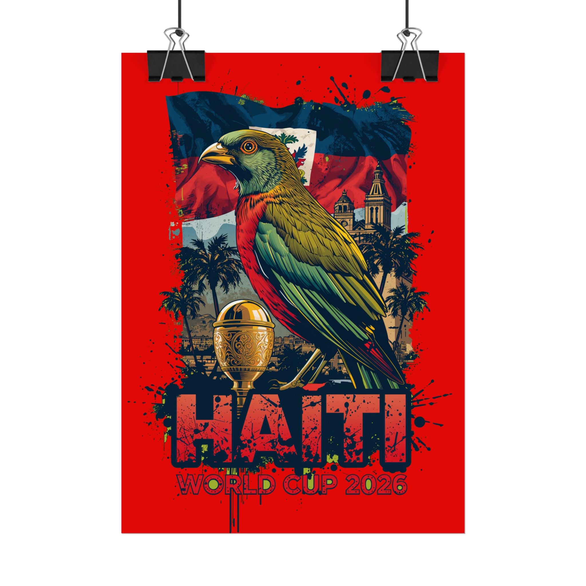 Haiti Soccer Poster 2026 World Cup Les Grenadiers Wall Art Football Print